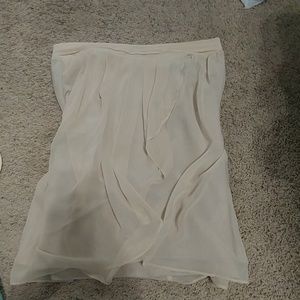 Cream skirt with rouching